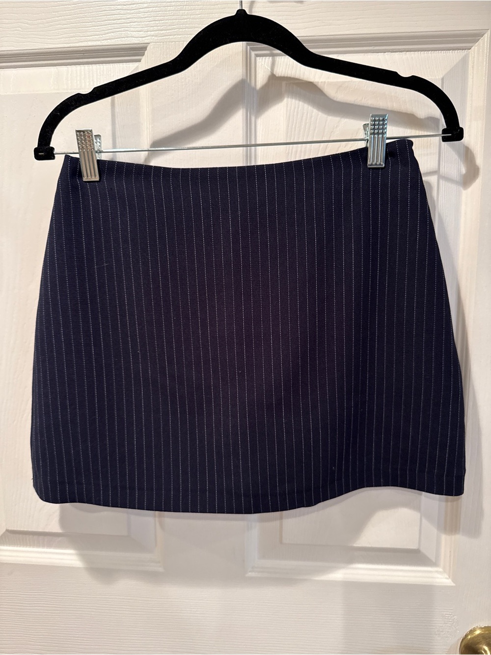 Abercrombie & Fitch Scarlett Mini Skort in Pinstripe Navy Blue